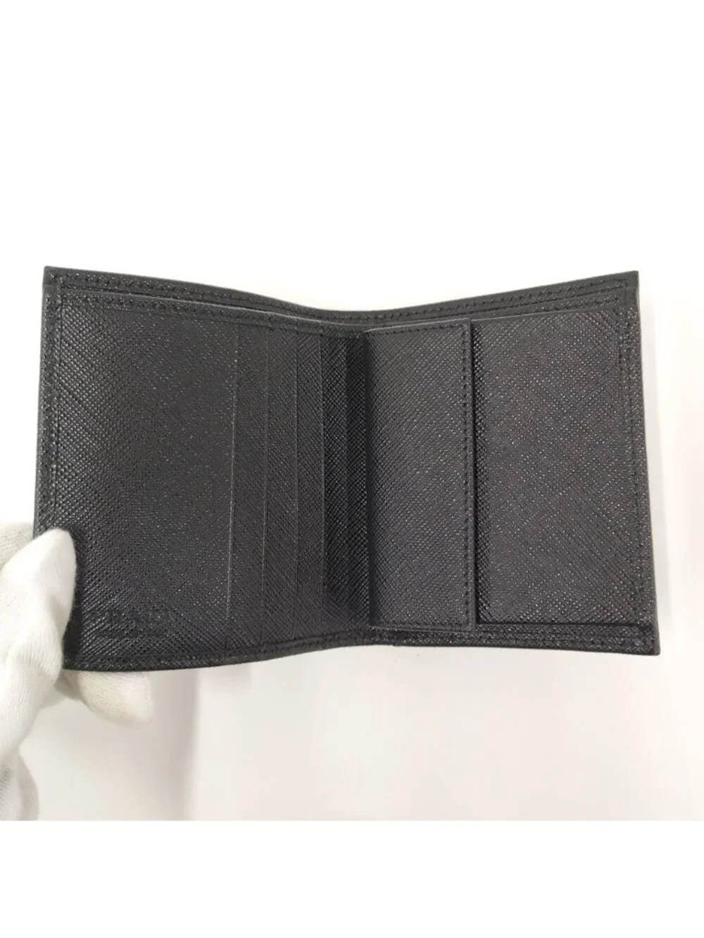 Prada Bifold Wallet Triangle Nylon Black